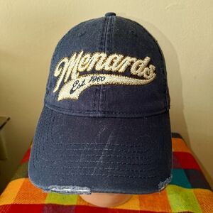Menards Est. 1960 Thick Embroidered Distressed Strap-on Hat Cap